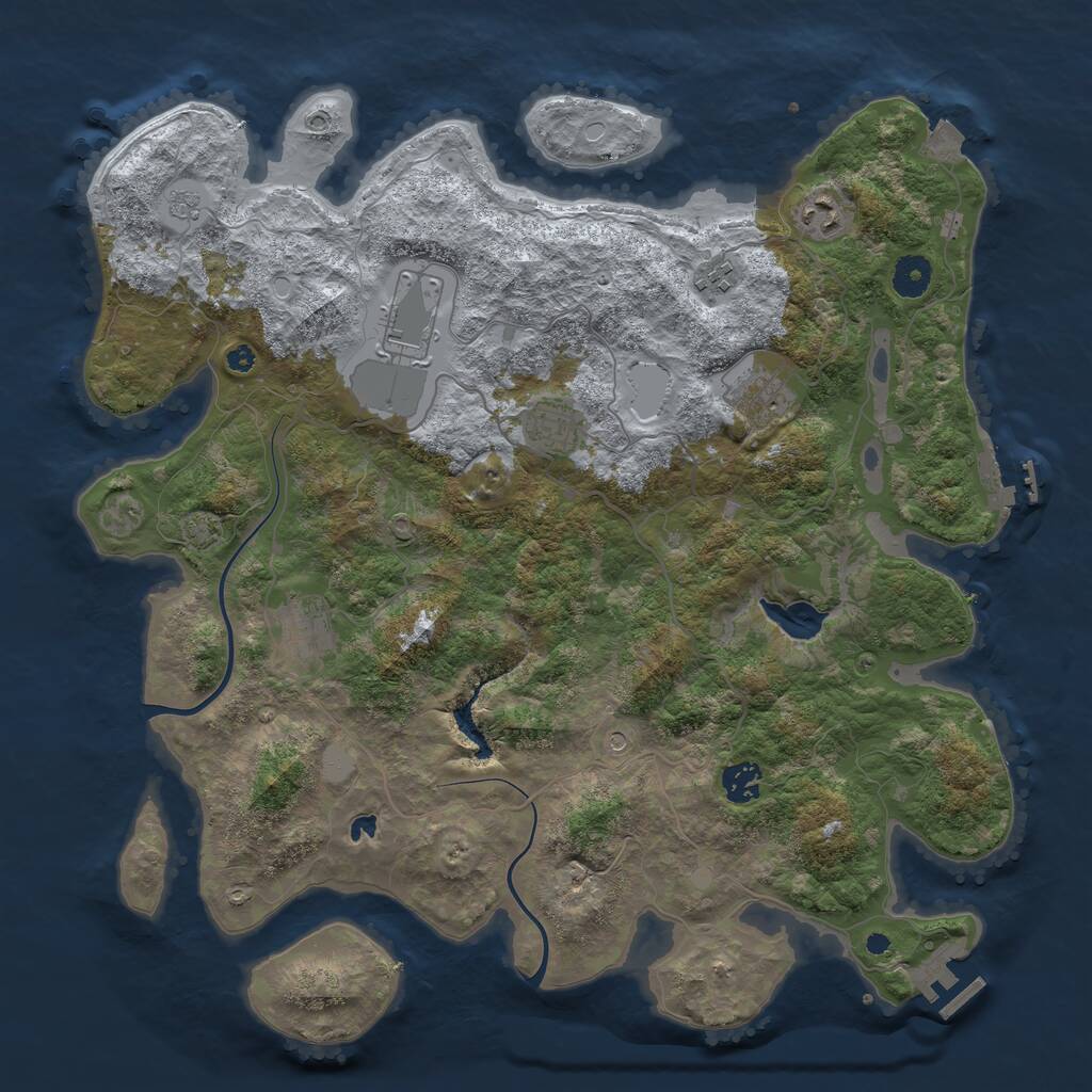 Rust Map: Procedural Map, Size: 4000, Seed: 1797638010, 13 Monuments