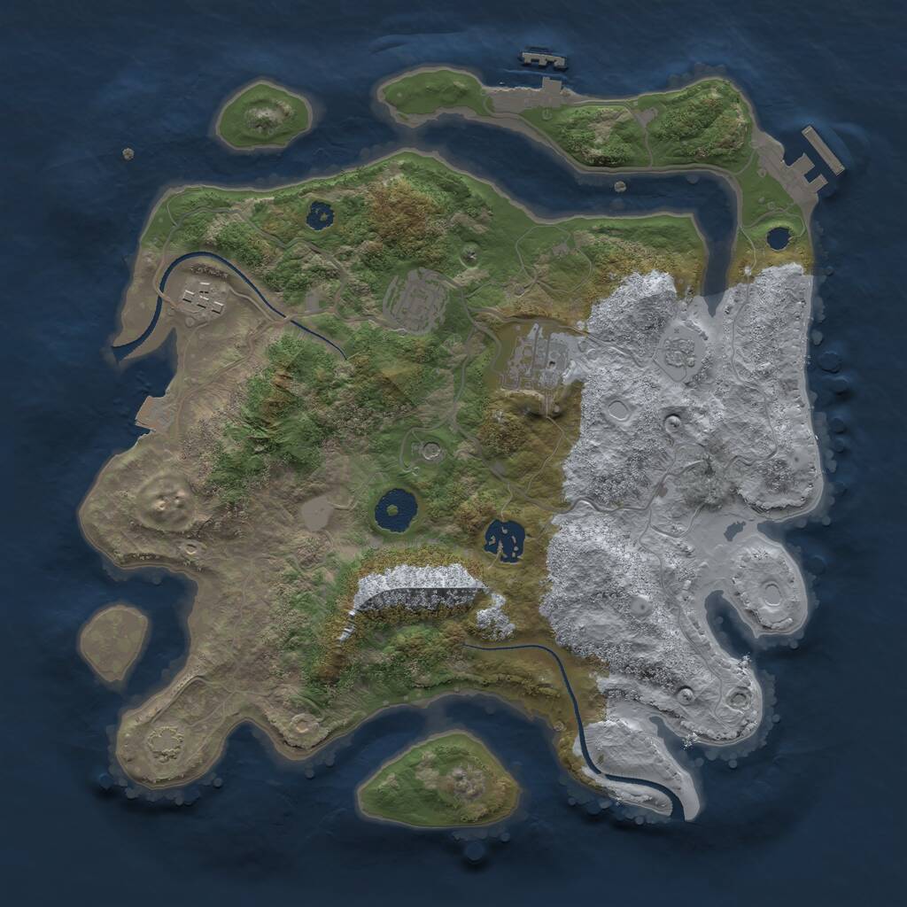 Rust Map: Procedural Map, Size: 3250, Seed: 752084528, 10 Monuments
