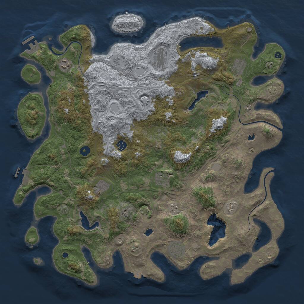 Rust Map: Procedural Map, Size: 4500, Seed: 2981398, 14 Monuments