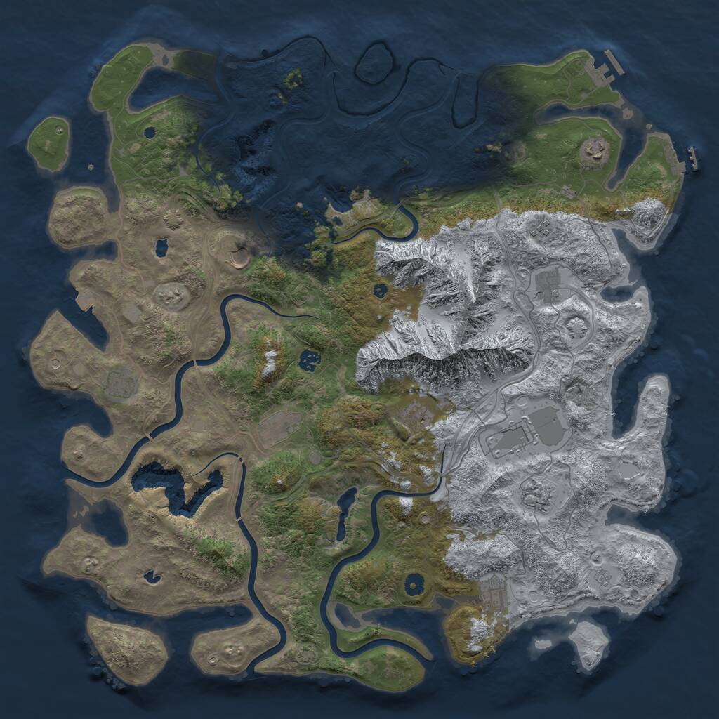 Rust Map: Procedural Map, Size: 5000, Seed: 759573389, 17 Monuments