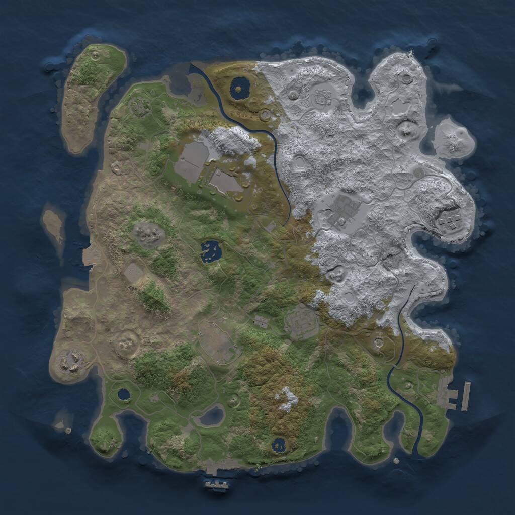 Rust Map: Procedural Map, Size: 3500, Seed: 737202973, 13 Monuments