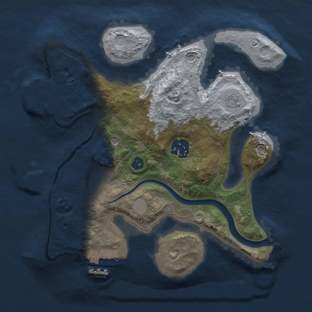 Rust Map: Procedural Map, Size: 2500, Seed: 7000, 6 Monuments