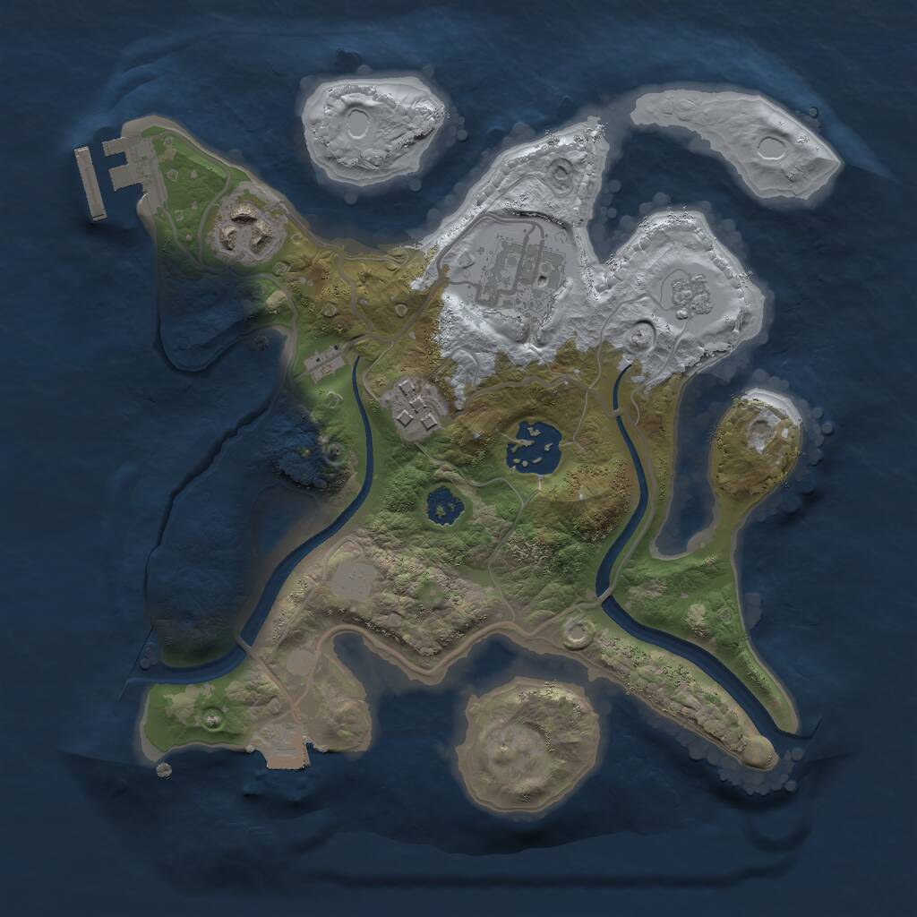 Rust Map: Procedural Map, Size: 2500, Seed: 7000, 7 Monuments