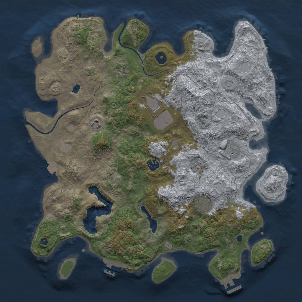 Rust Map: Procedural Map, Size: 4000, Seed: 403423463, 12 Monuments