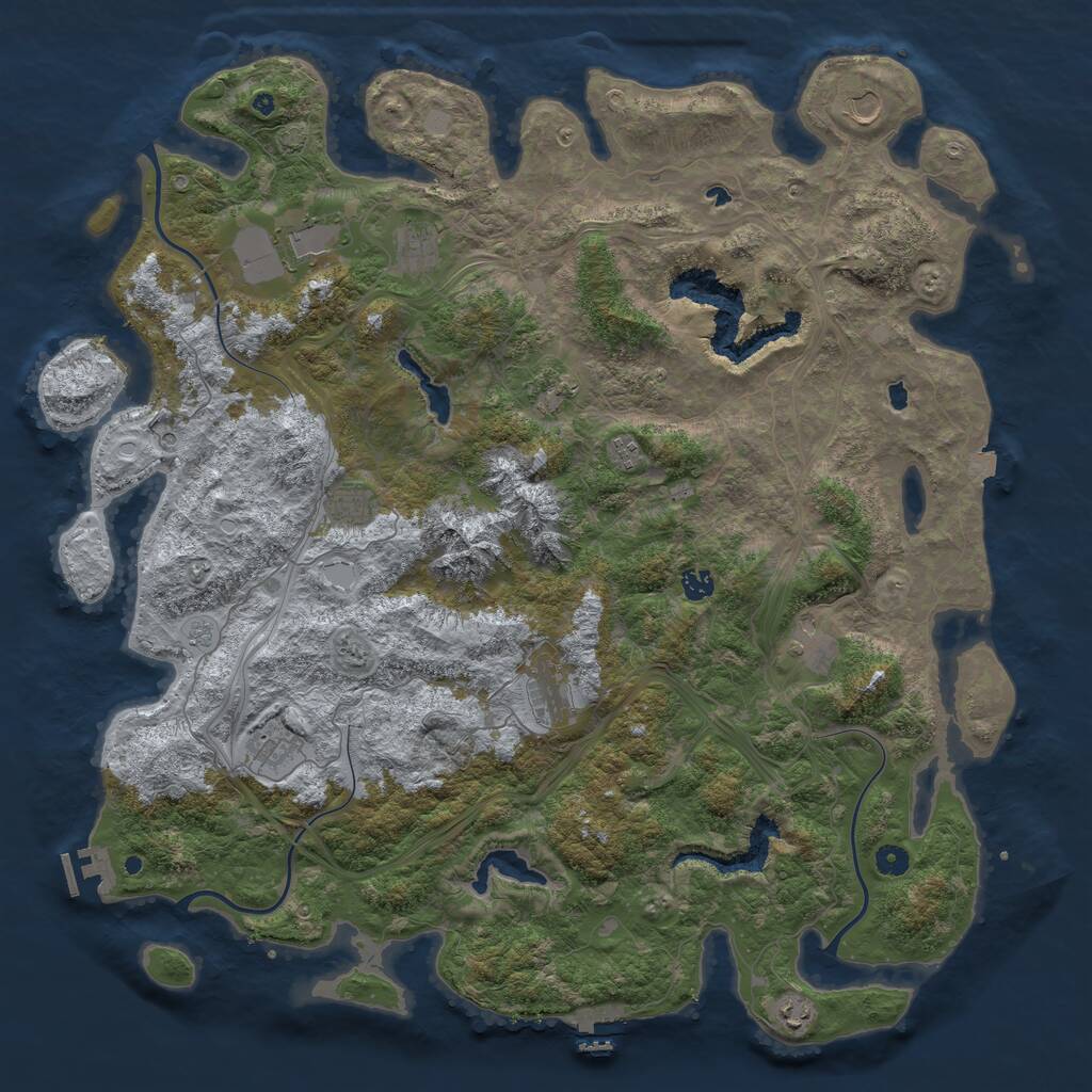 Rust Map: Procedural Map, Size: 5000, Seed: 772023050, 17 Monuments
