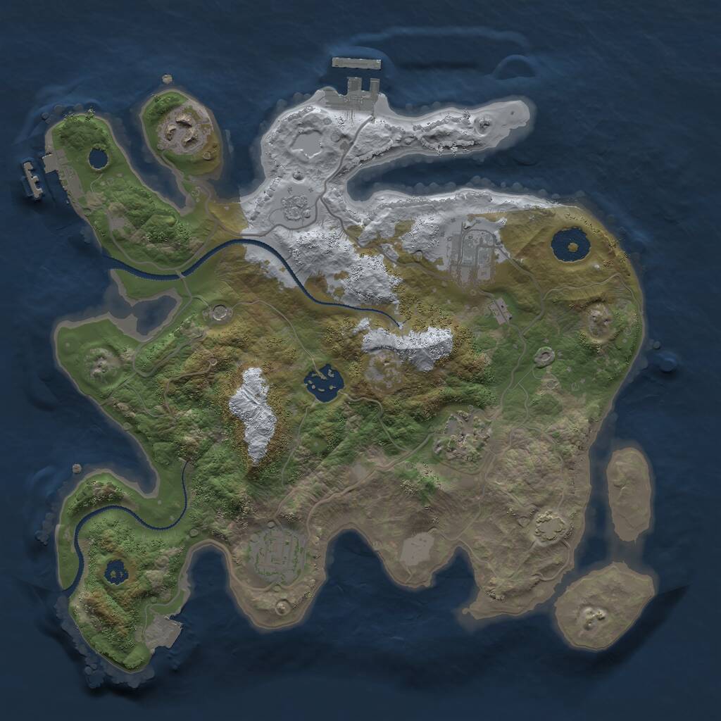 Rust Map: Procedural Map, Size: 3000, Seed: 1711872781, 11 Monuments