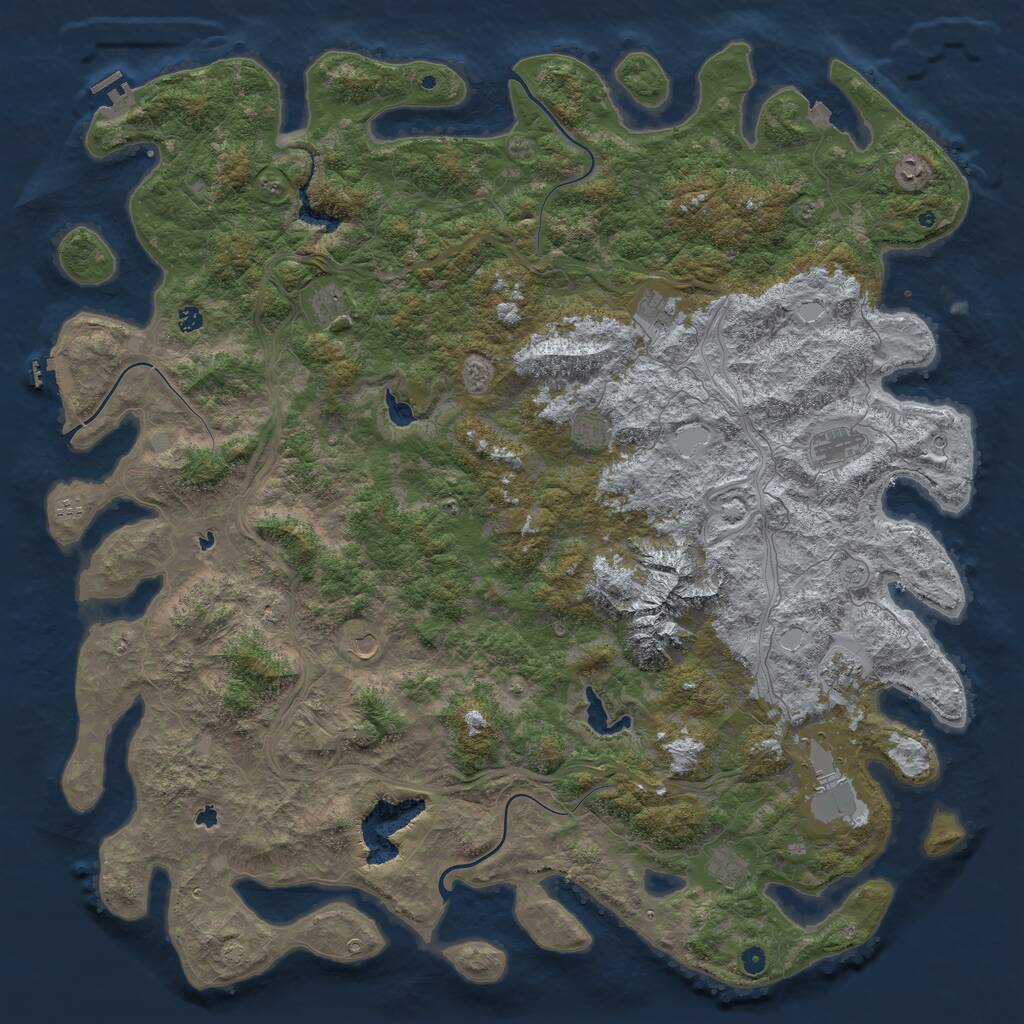 Rust Map: Procedural Map, Size: 6000, Seed: 1562242803, 17 Monuments