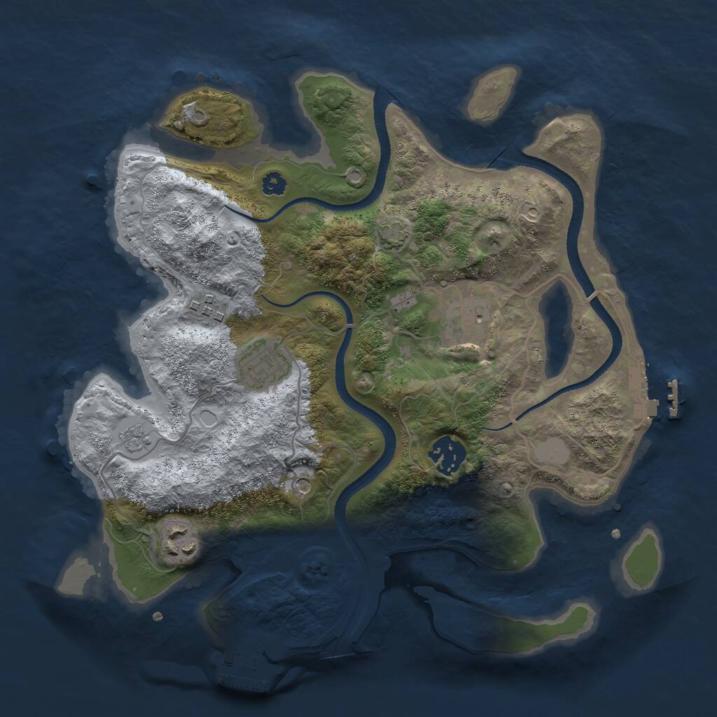 Rust Map: Procedural Map, Size: 3000, Seed: 1020706940, 11 Monuments