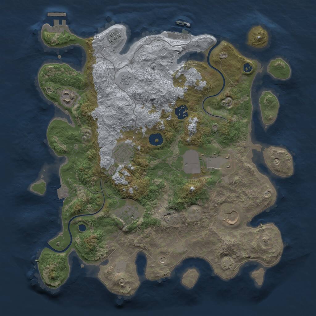 Rust Map: Procedural Map, Size: 3500, Seed: 23652391, 13 Monuments