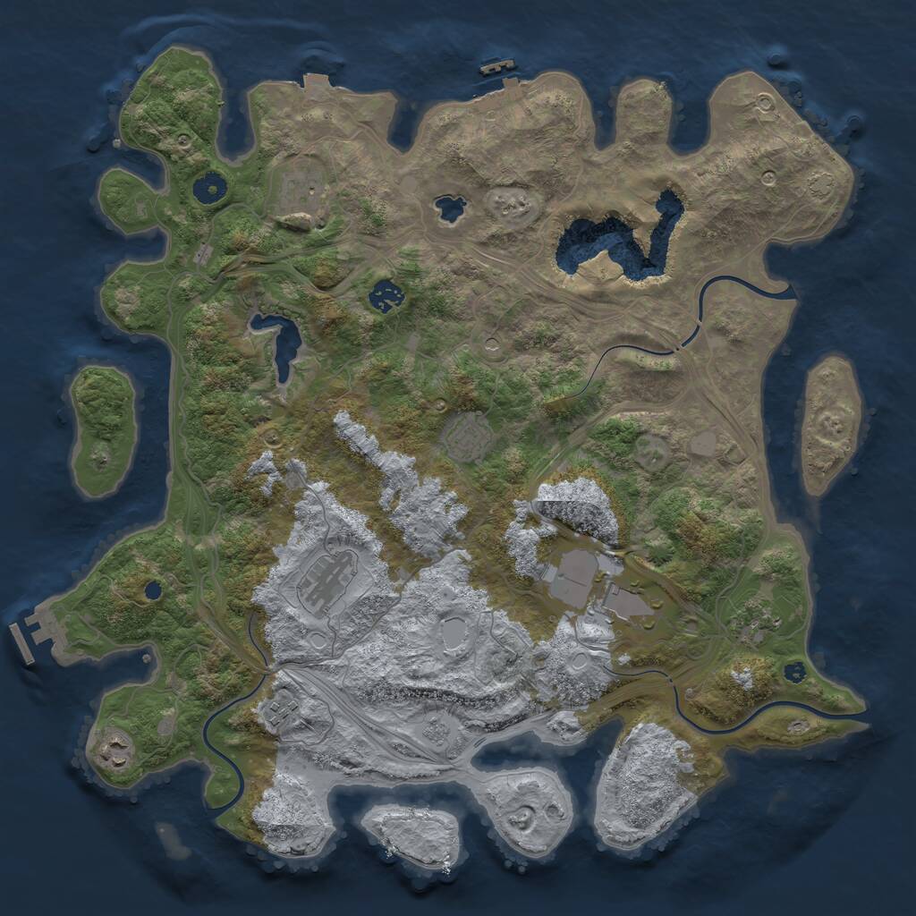 Rust Map: Procedural Map, Size: 4250, Seed: 2121284617, 14 Monuments