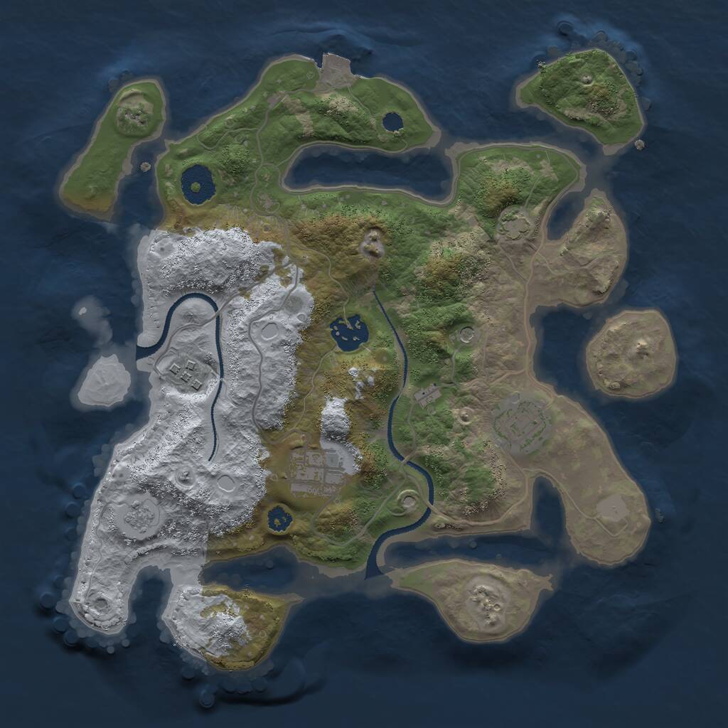 Rust Map: Procedural Map, Size: 3000, Seed: 112899113, 8 Monuments