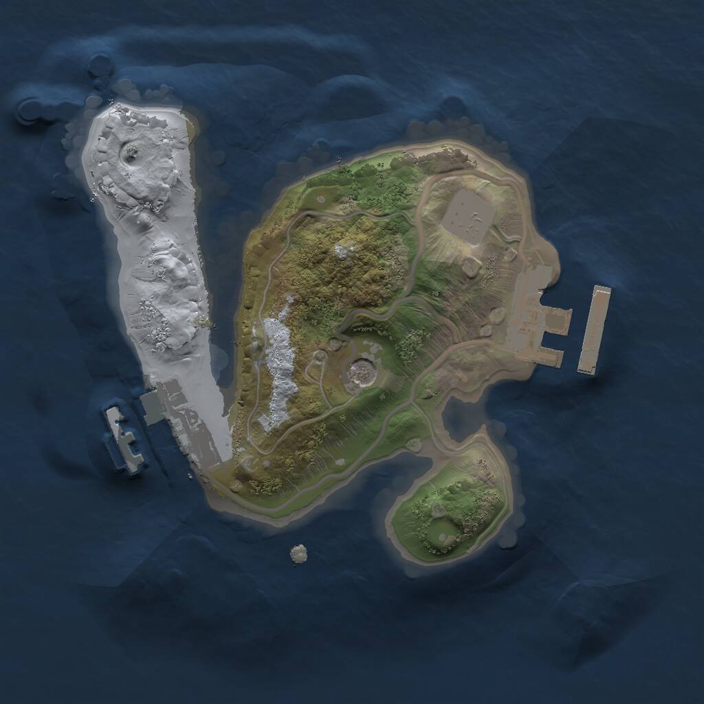 Rust Map: Procedural Map, Size: 1600, Seed: 769301027, 4 Monuments