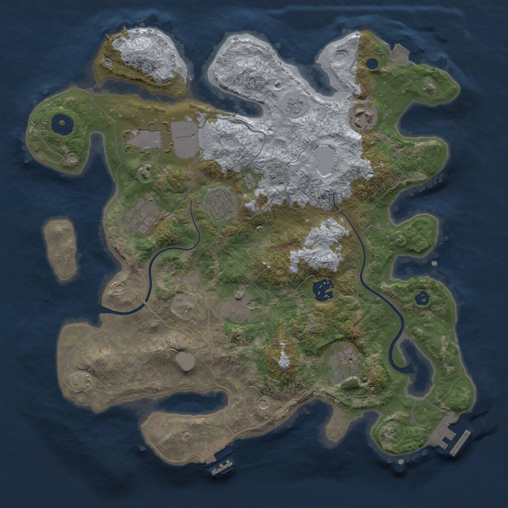 Rust Map: Procedural Map, Size: 3500, Seed: 5867919, 14 Monuments