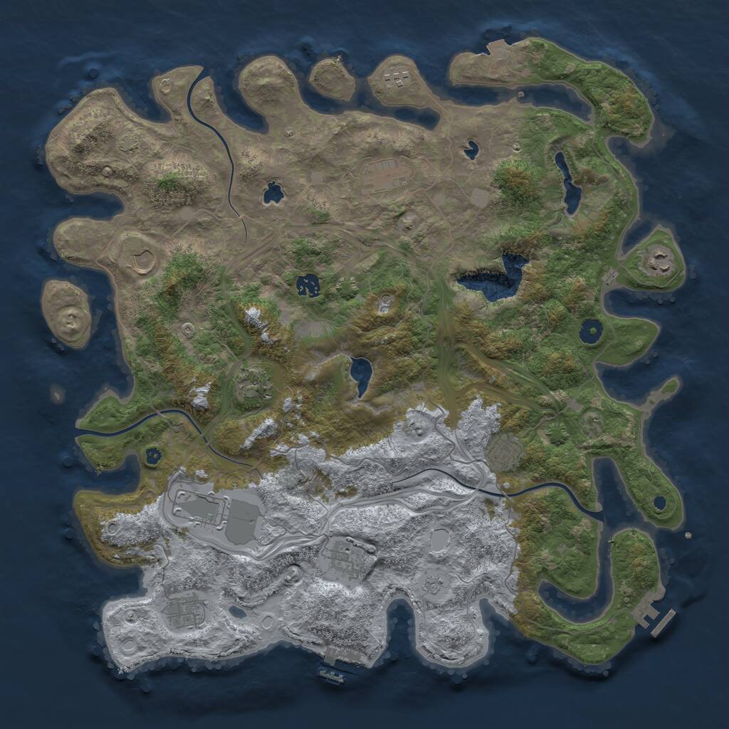 Rust Map: Procedural Map, Size: 4500, Seed: 67893412, 16 Monuments