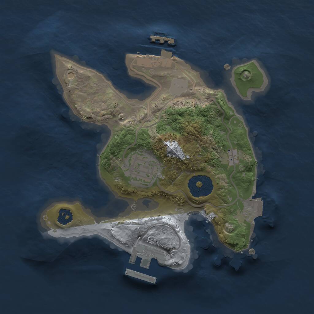 Rust Map: Procedural Map, Size: 2000, Seed: 2066940230, 4 Monuments