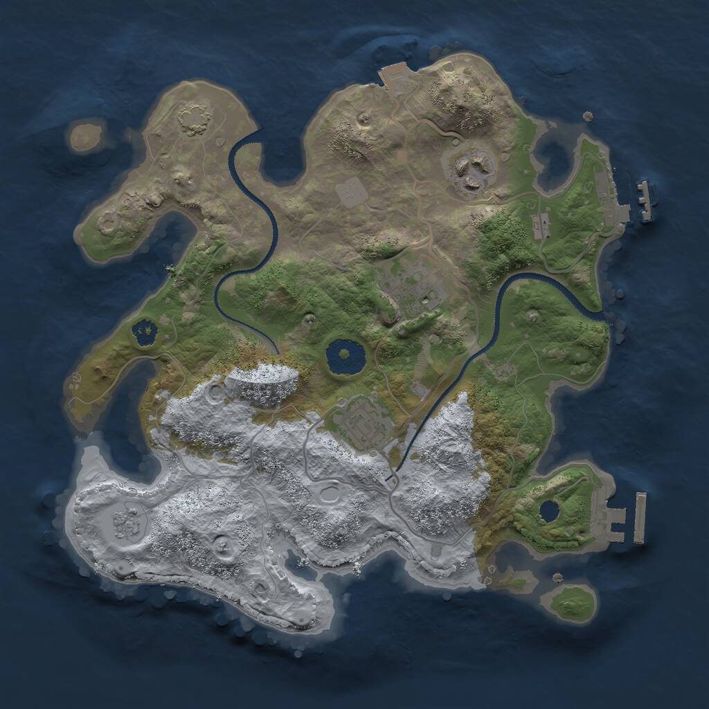 Rust Map: Procedural Map, Size: 2800, Seed: 854, 8 Monuments