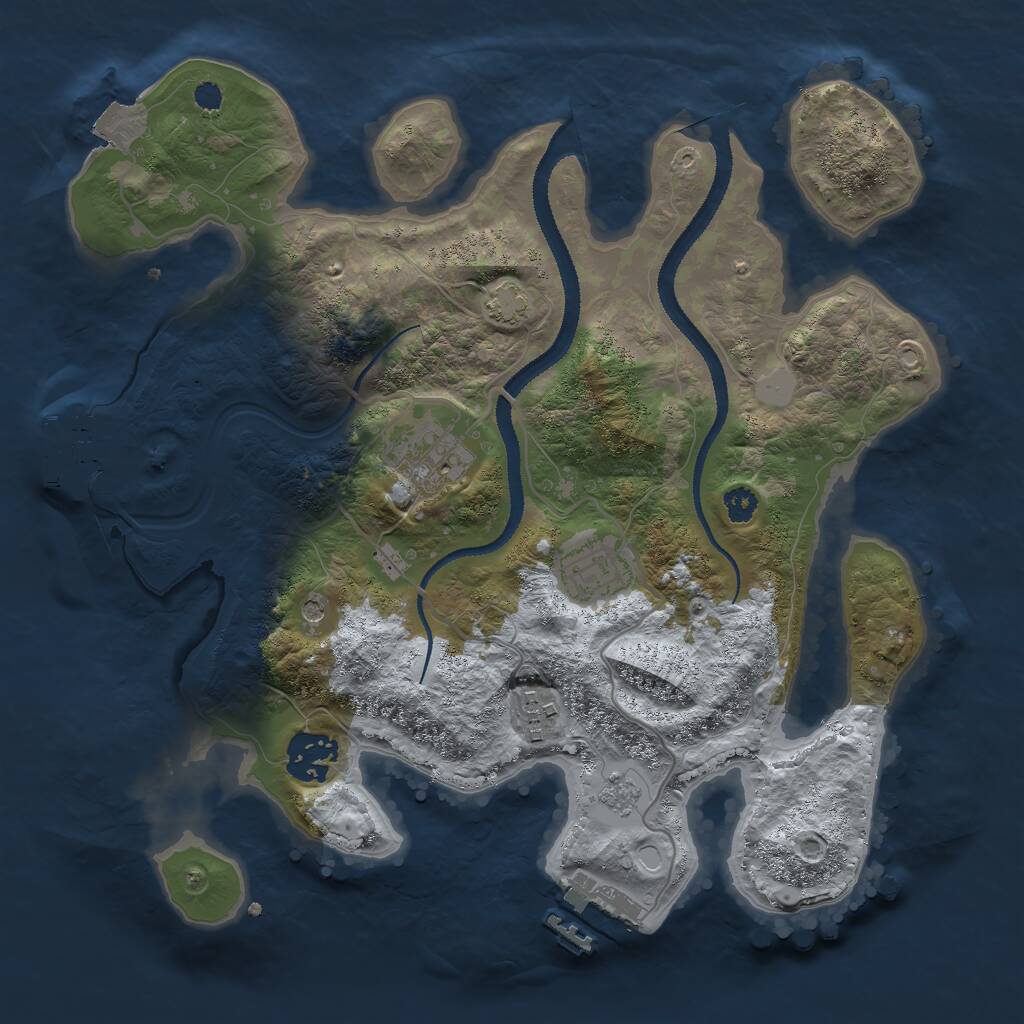Rust Map: Procedural Map, Size: 3000, Seed: 112882, 10 Monuments