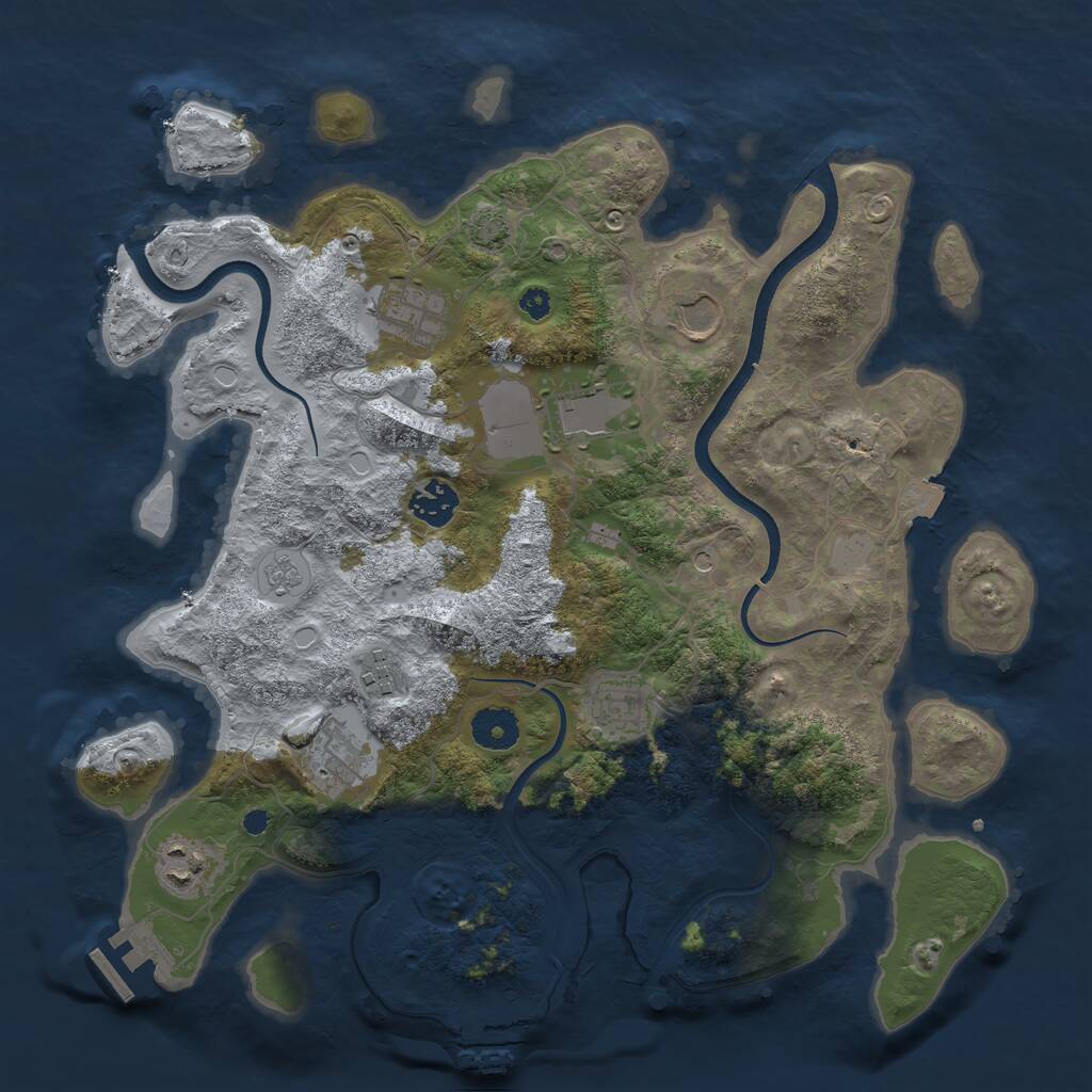 Rust Map: Procedural Map, Size: 3600, Seed: 200, 14 Monuments