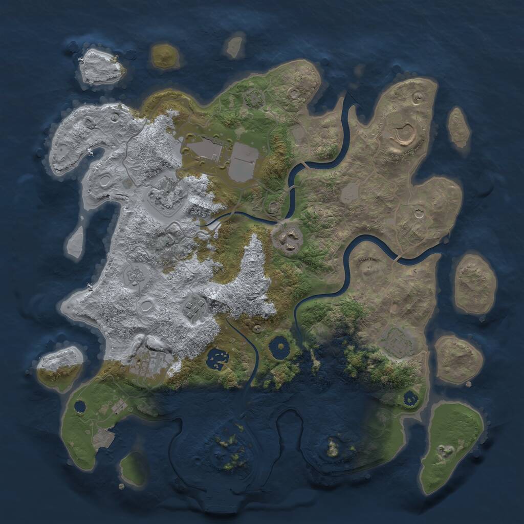 Rust Map: Procedural Map, Size: 3600, Seed: 200, 13 Monuments