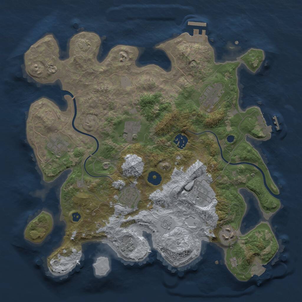 Rust Map: Procedural Map, Size: 3300, Seed: 418555906, 13 Monuments