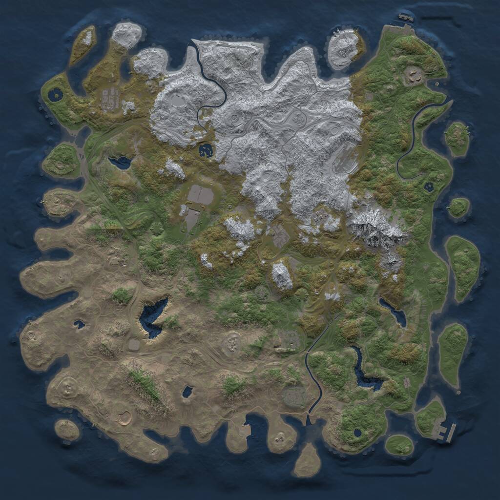 Rust Map: Procedural Map, Size: 5200, Seed: 41651684, 17 Monuments