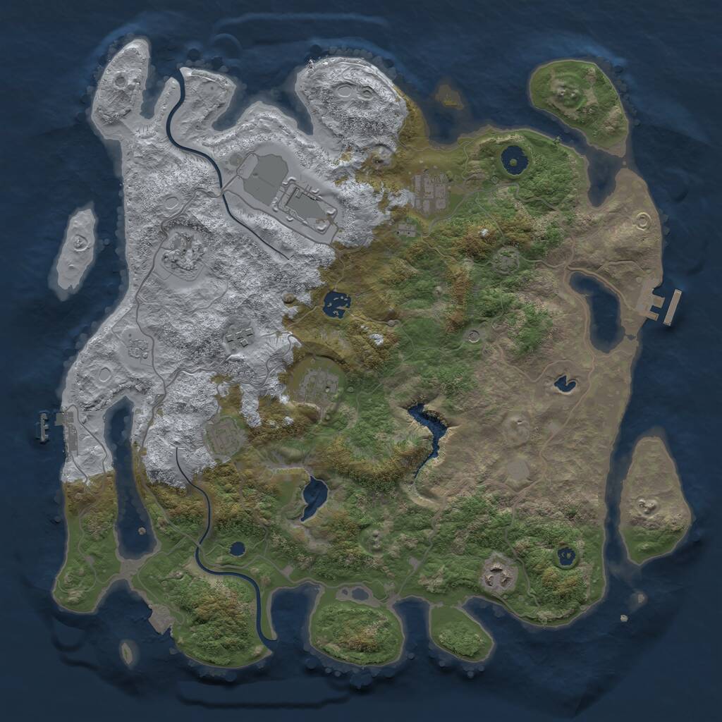 Rust Map: Procedural Map, Size: 4000, Seed: 1868465, 14 Monuments