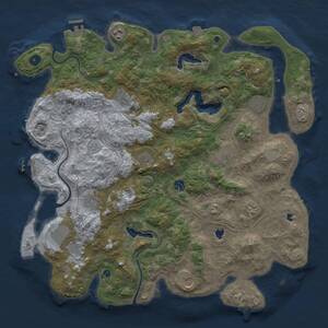 Thumbnail Rust Map: Procedural Map, Size: 4500, Seed: 1273119642, 17 Monuments