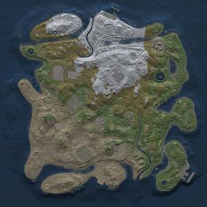 Thumbnail Rust Map: Procedural Map, Size: 3500, Seed: 94126759, 13 Monuments