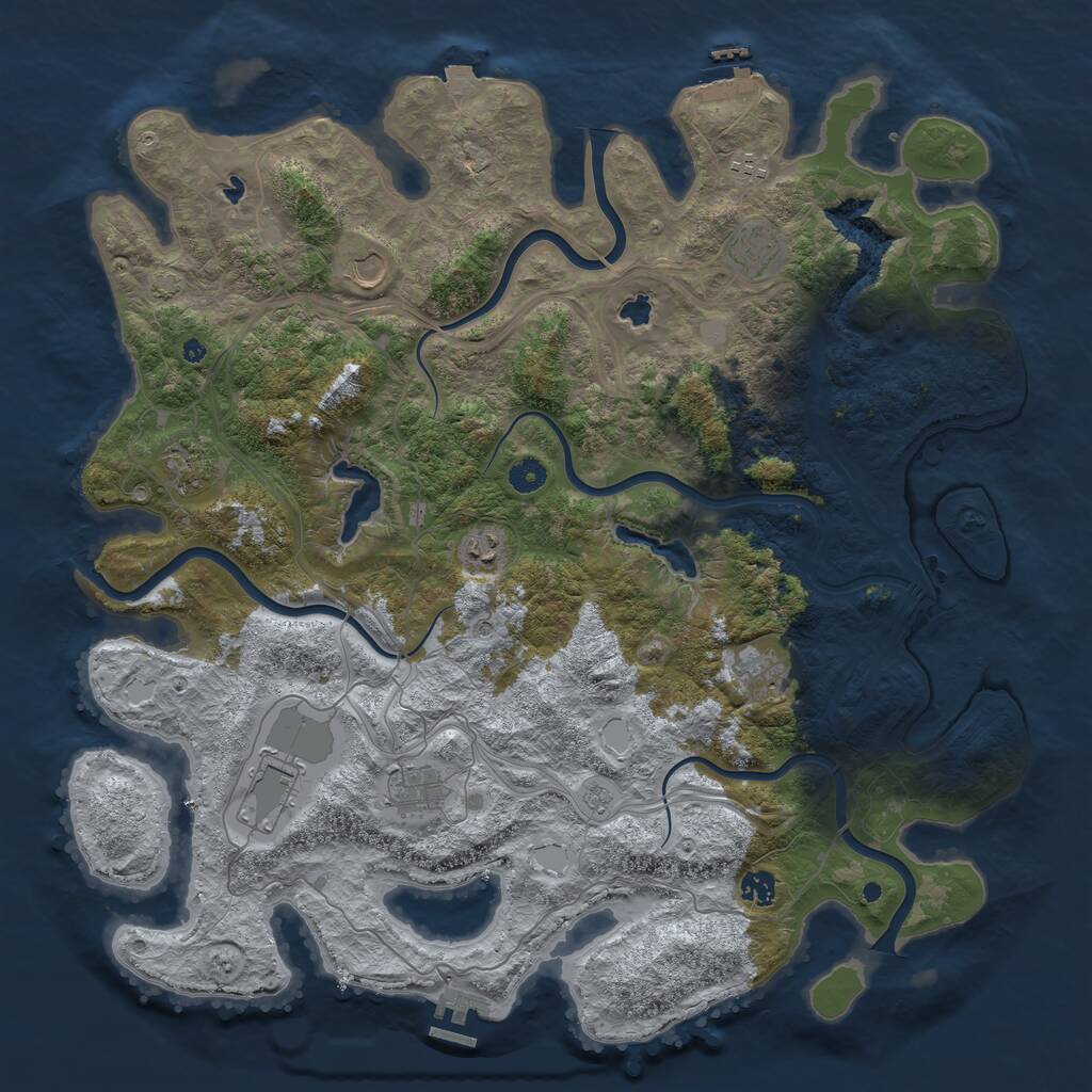 Rust Map: Procedural Map, Size: 4600, Seed: 170420254, 15 Monuments