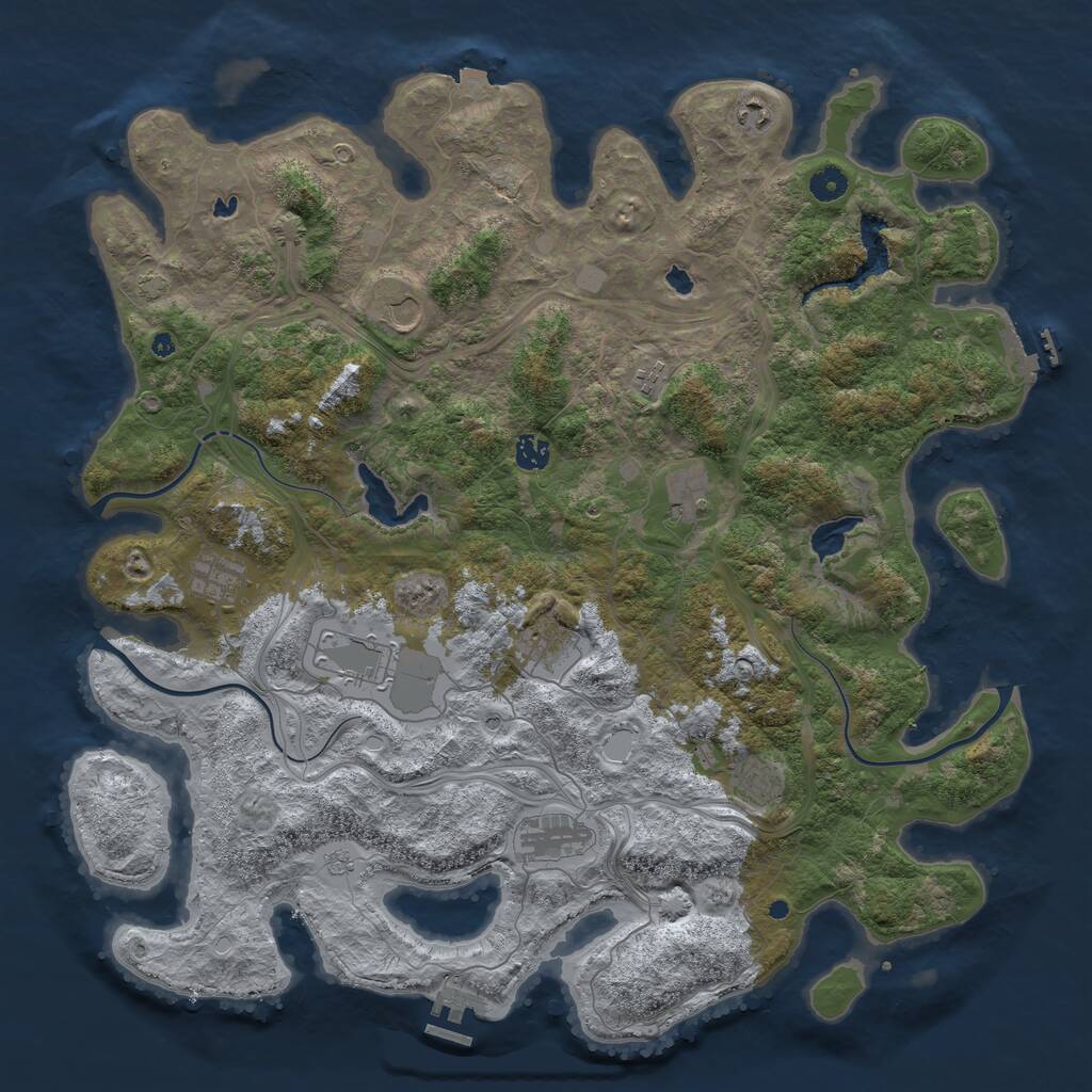 Rust Map: Procedural Map, Size: 4600, Seed: 170420254, 16 Monuments