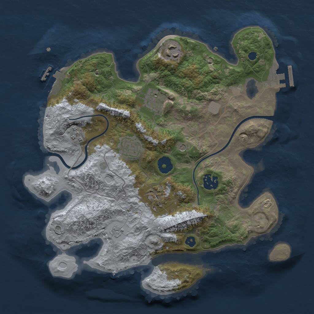Rust Map: Procedural Map, Size: 3000, Seed: 23520, 11 Monuments