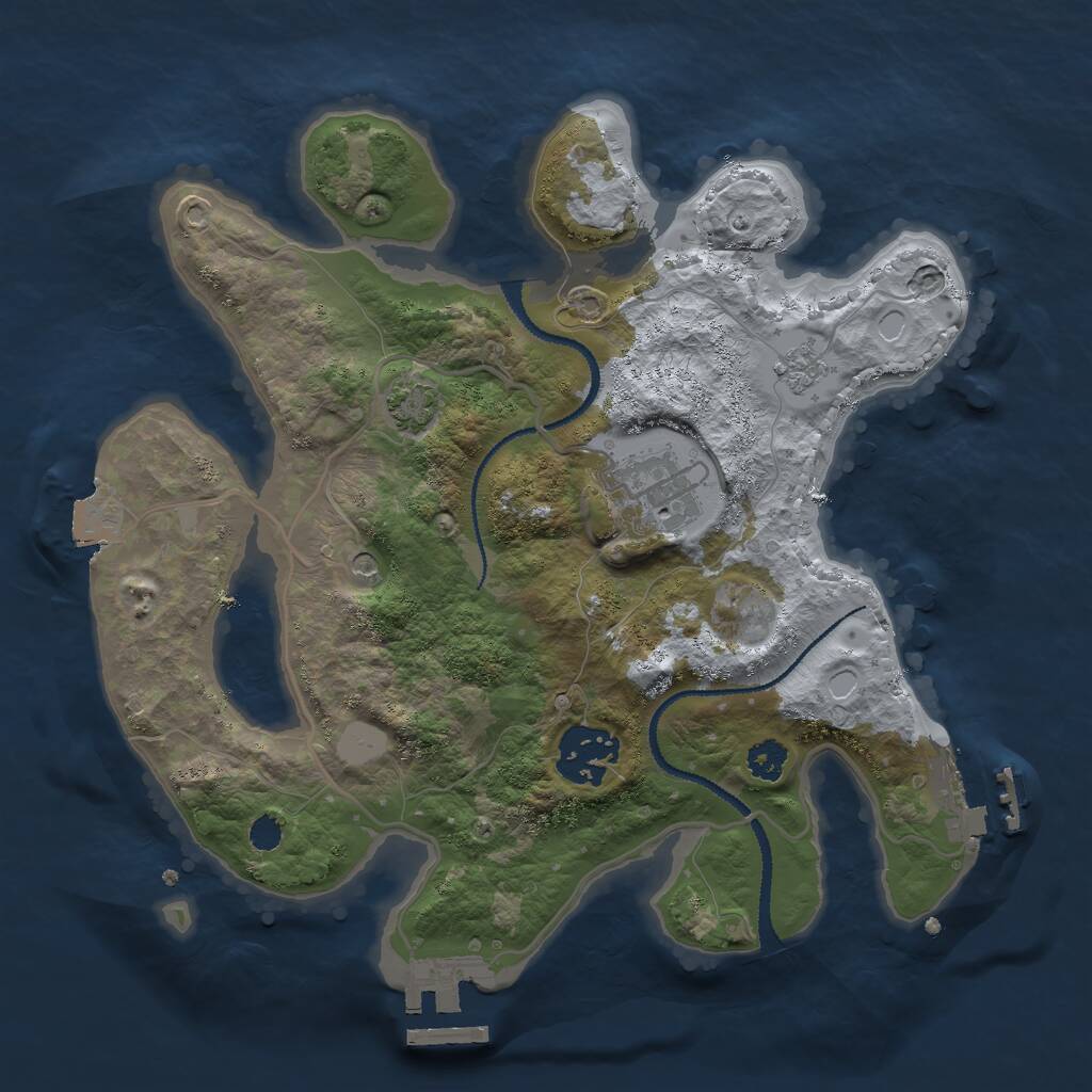 Rust Map: Procedural Map, Size: 2700, Seed: 1436836281, 8 Monuments