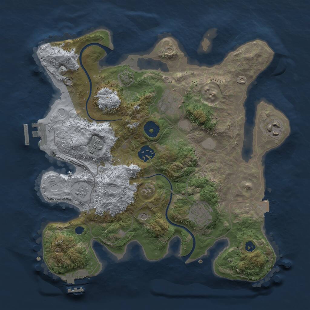 Rust Map: Procedural Map, Size: 3000, Seed: 11293, 11 Monuments