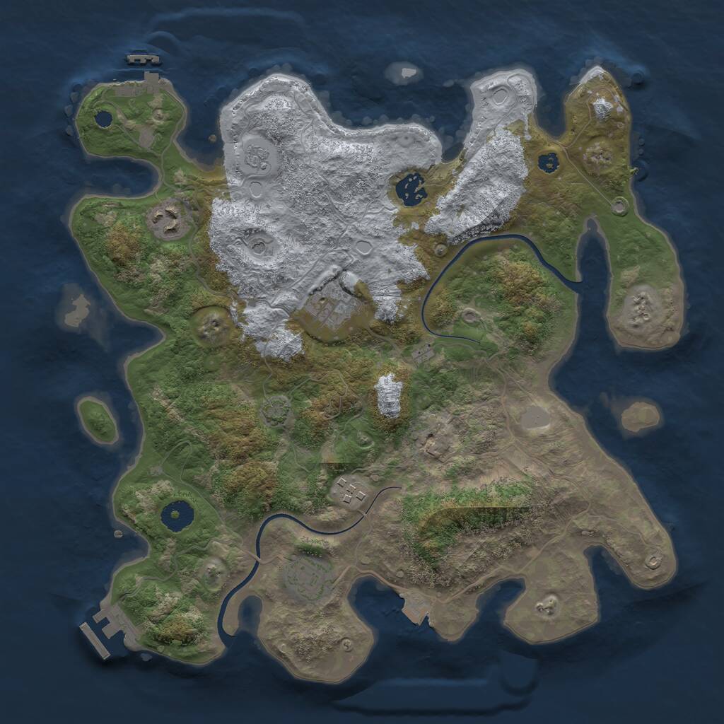Rust Map: Procedural Map, Size: 3500, Seed: 17042025, 11 Monuments