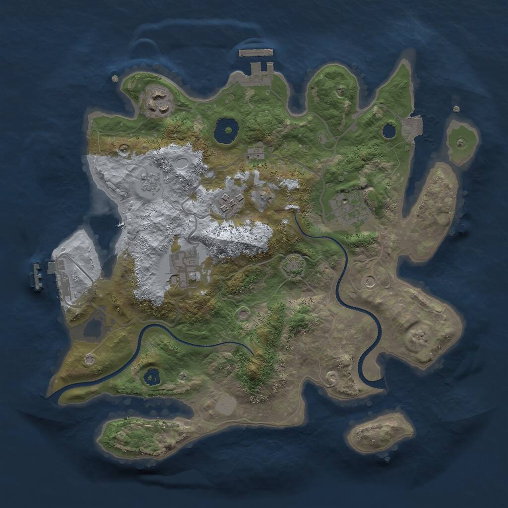 Rust Map: Procedural Map, Size: 3000, Seed: 952875975, 10 Monuments