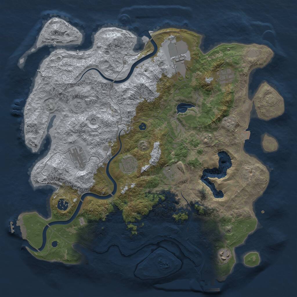Rust Map: Procedural Map, Size: 4000, Seed: 1684902, 14 Monuments