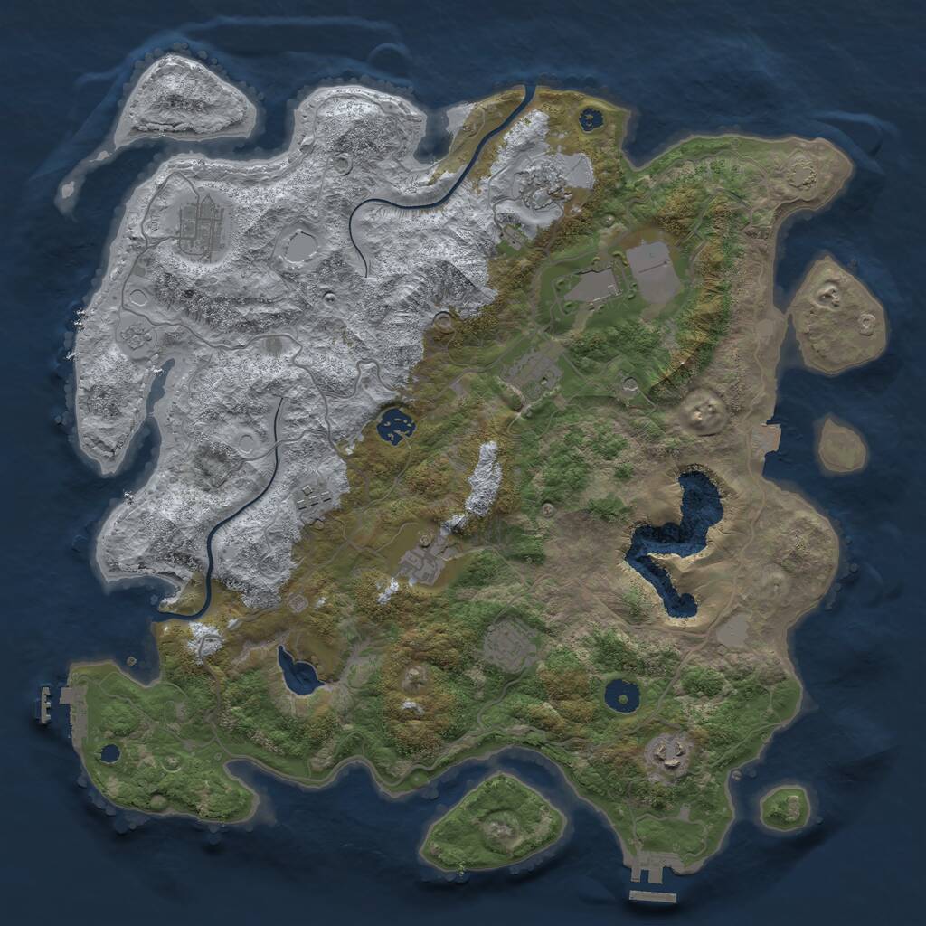 Rust Map: Procedural Map, Size: 4000, Seed: 1684902, 15 Monuments