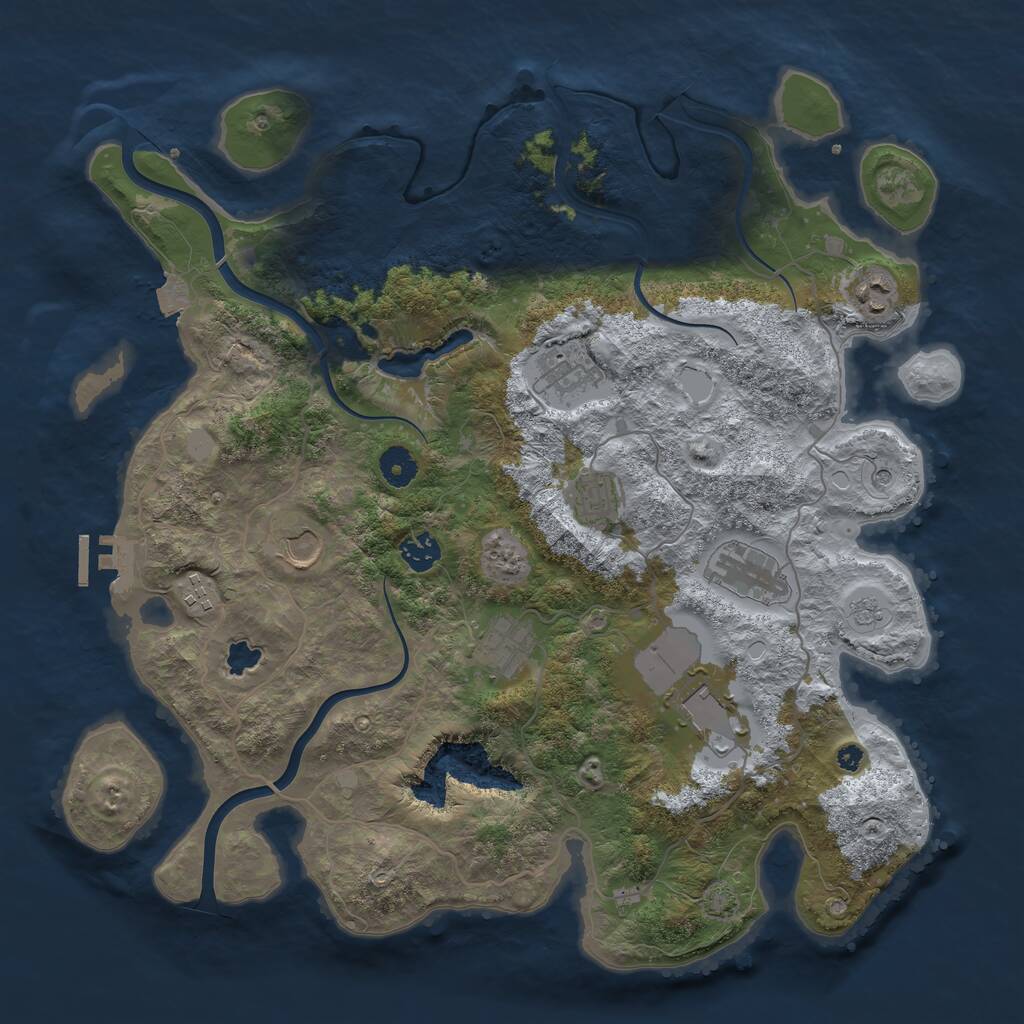 Rust Map: Procedural Map, Size: 4000, Seed: 1684896, 14 Monuments