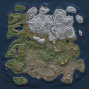 Thumbnail Rust Map: Procedural Map, Size: 4096, Seed: 361843378, 17 Monuments