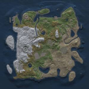 Thumbnail Rust Map: Procedural Map, Size: 3500, Seed: 1616591608, 13 Monuments