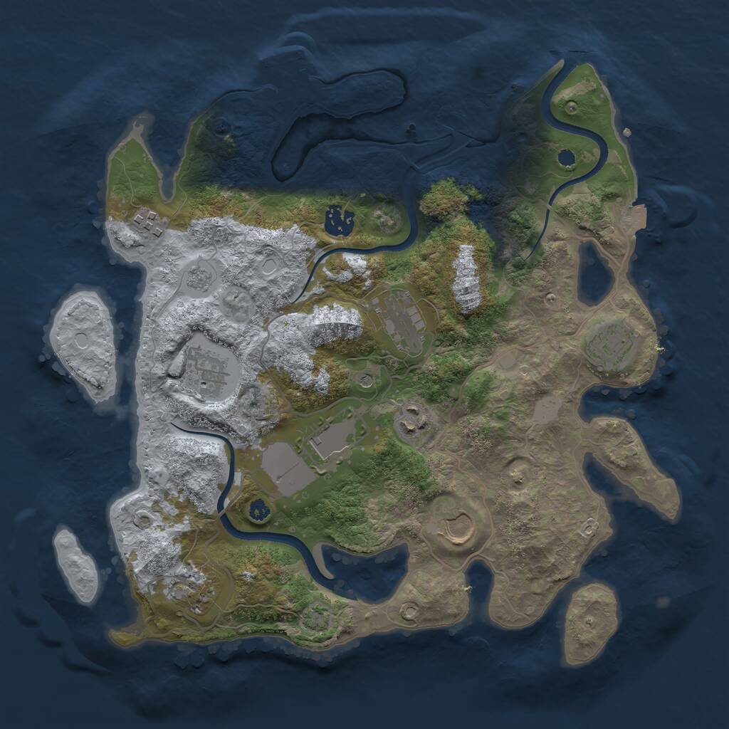 Rust Map: Procedural Map, Size: 3500, Seed: 1616591608, 14 Monuments