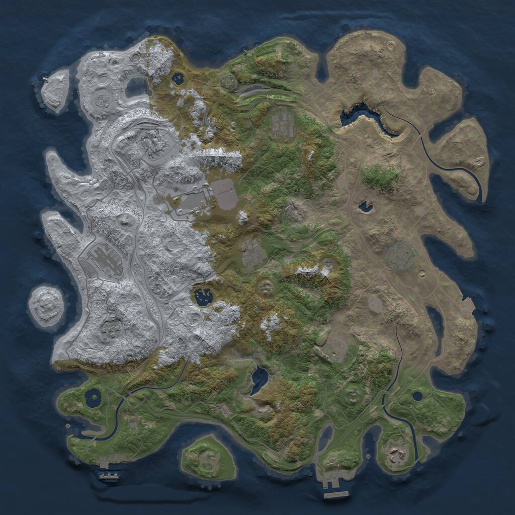 Rust Map: Procedural Map, Size: 4250, Seed: 687813940, 16 Monuments