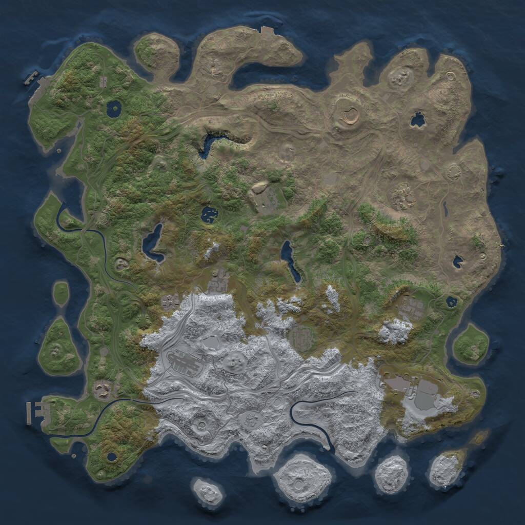 Rust Map: Procedural Map, Size: 4750, Seed: 972220898, 17 Monuments