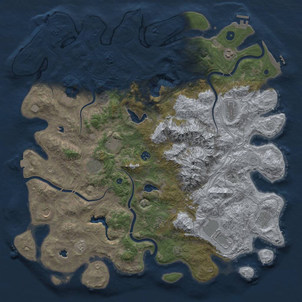 Rust Map: Procedural Map, Size: 5000, Seed: 7387923, 17 Monuments