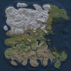 Thumbnail Rust Map: Procedural Map, Size: 5000, Seed: 3595020, 17 Monuments