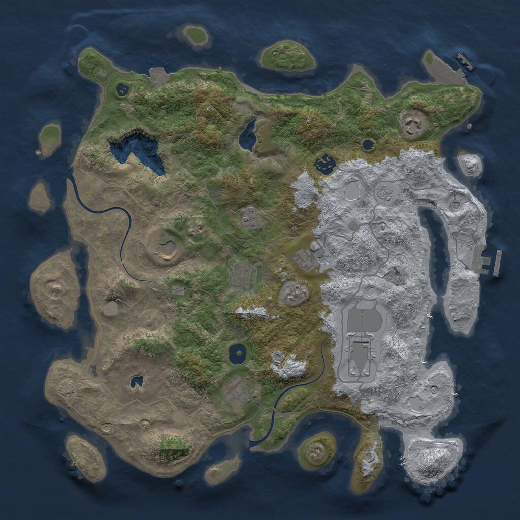 Rust Map: Procedural Map, Size: 4000, Seed: 954178904, 14 Monuments