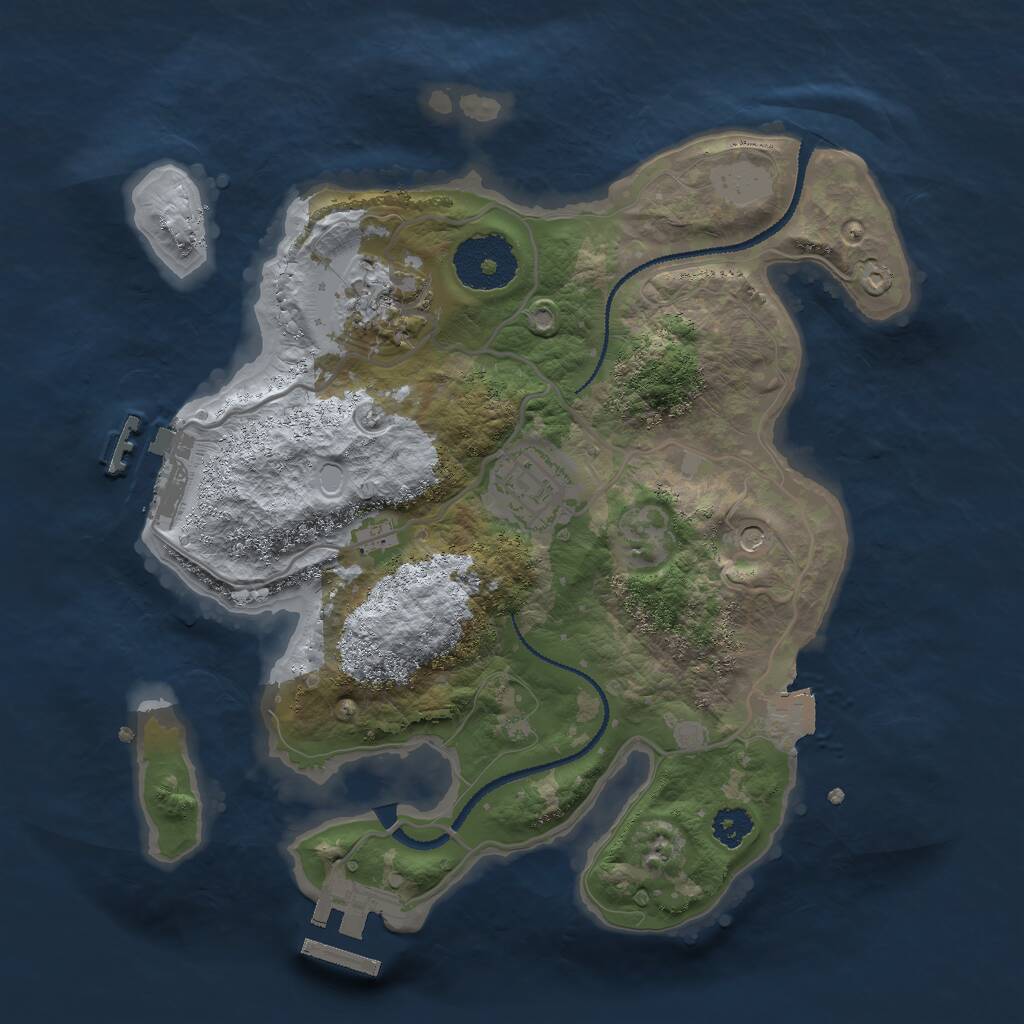 Rust Map: Procedural Map, Size: 2600, Seed: 1350864061, 6 Monuments