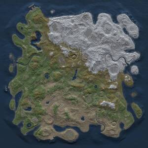 Thumbnail Rust Map: Procedural Map, Size: 4800, Seed: 1937001840, 17 Monuments