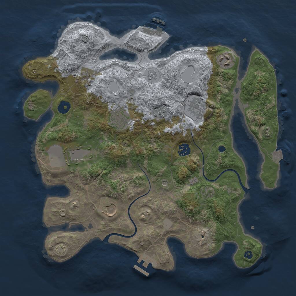 Rust Map: Procedural Map, Size: 3500, Seed: 21031984, 14 Monuments