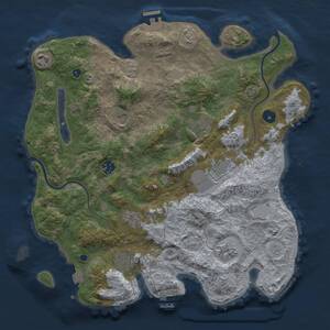 Thumbnail Rust Map: Procedural Map, Size: 3800, Seed: 1774183025, 15 Monuments